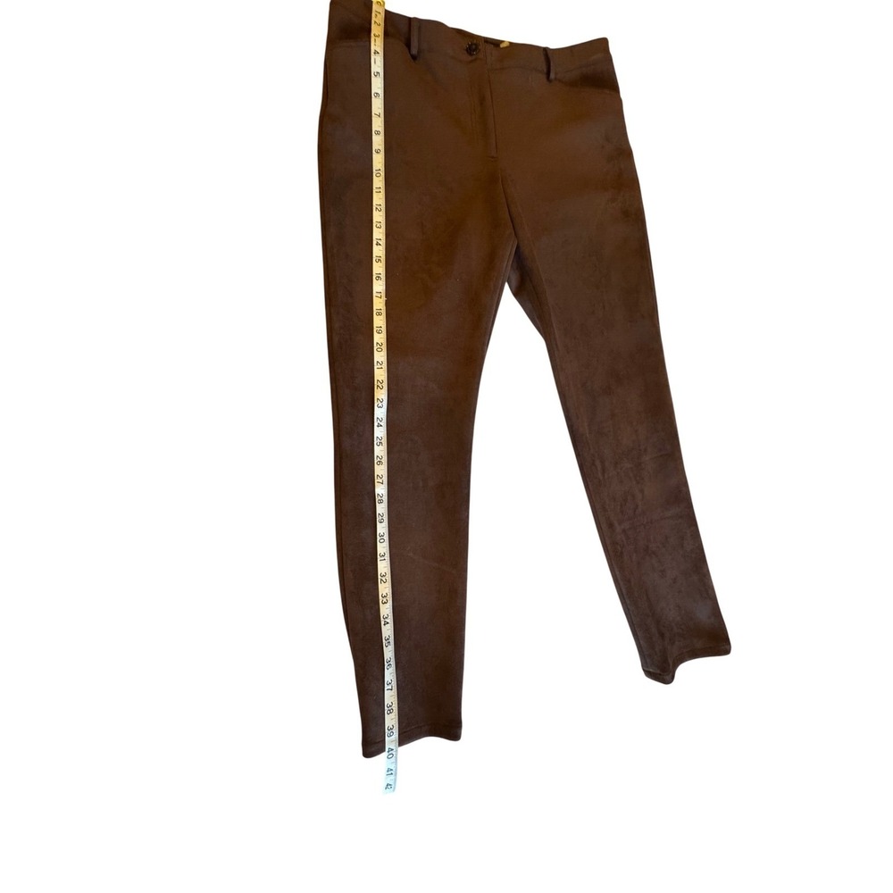 Tommy Hilfiger faux suede Brown Bootcut Stretch Pants women Size 12 - Picture 3 of 11